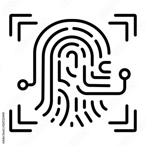 A line style icon of biometric technology 