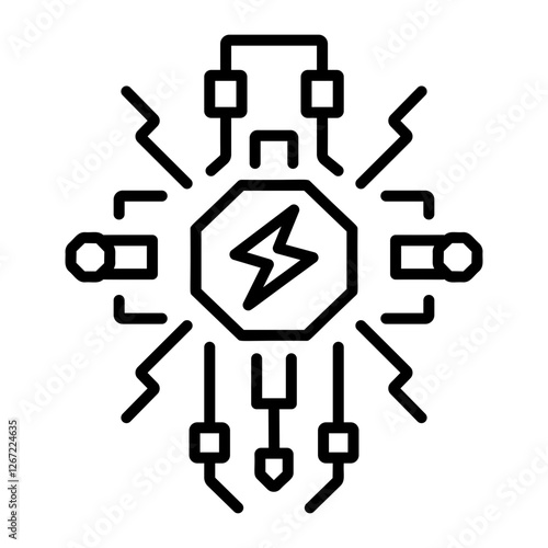Energy core icon in linear style 