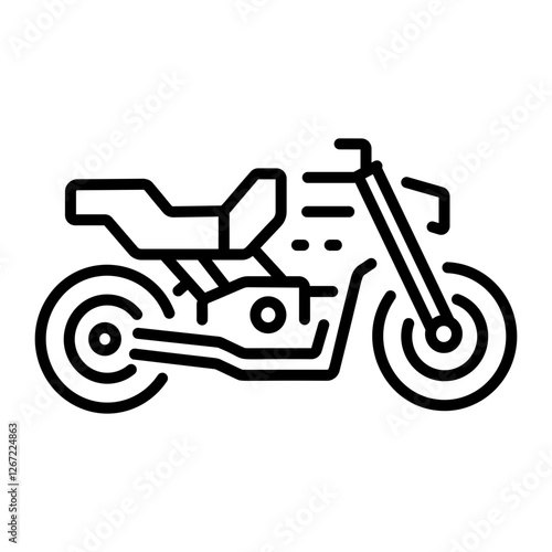 Motorcycle icon in linear style 