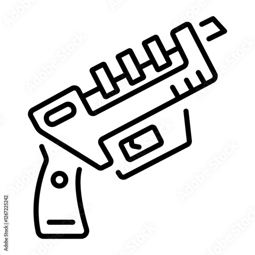 Ray gun icon in linear style 