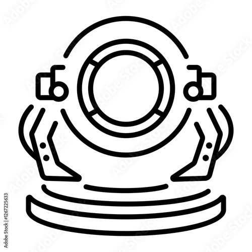 Portal door icon in linear style 
