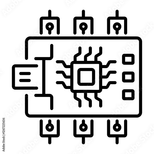 A line style icon of nano resistor 