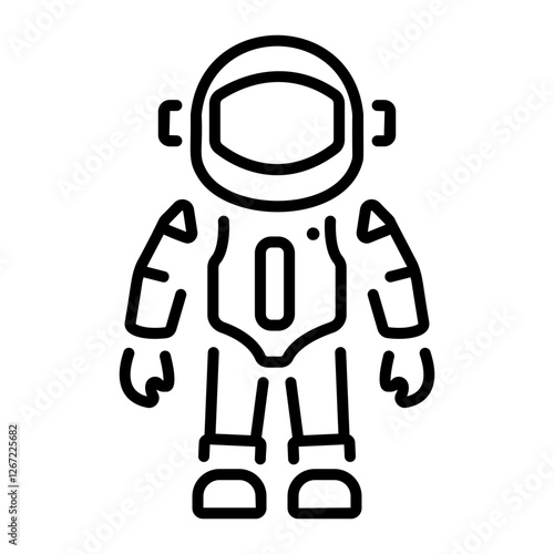 Astronaut character icon in linear style 