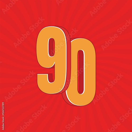 Sale discount 90 special offer 3d vector illustration