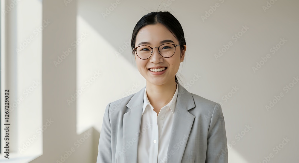 A Confident Professional in a Gray Blazer and White Shirt