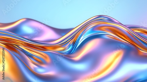 Wallpaper Mural Abstract Fluid Texture with Ripples in Gold Turquoise and Light Blue Gradient Metallic Surface with Reflective Highlights and Modern Design Aesthetic Background Illustration Art Rendered Concept Torontodigital.ca