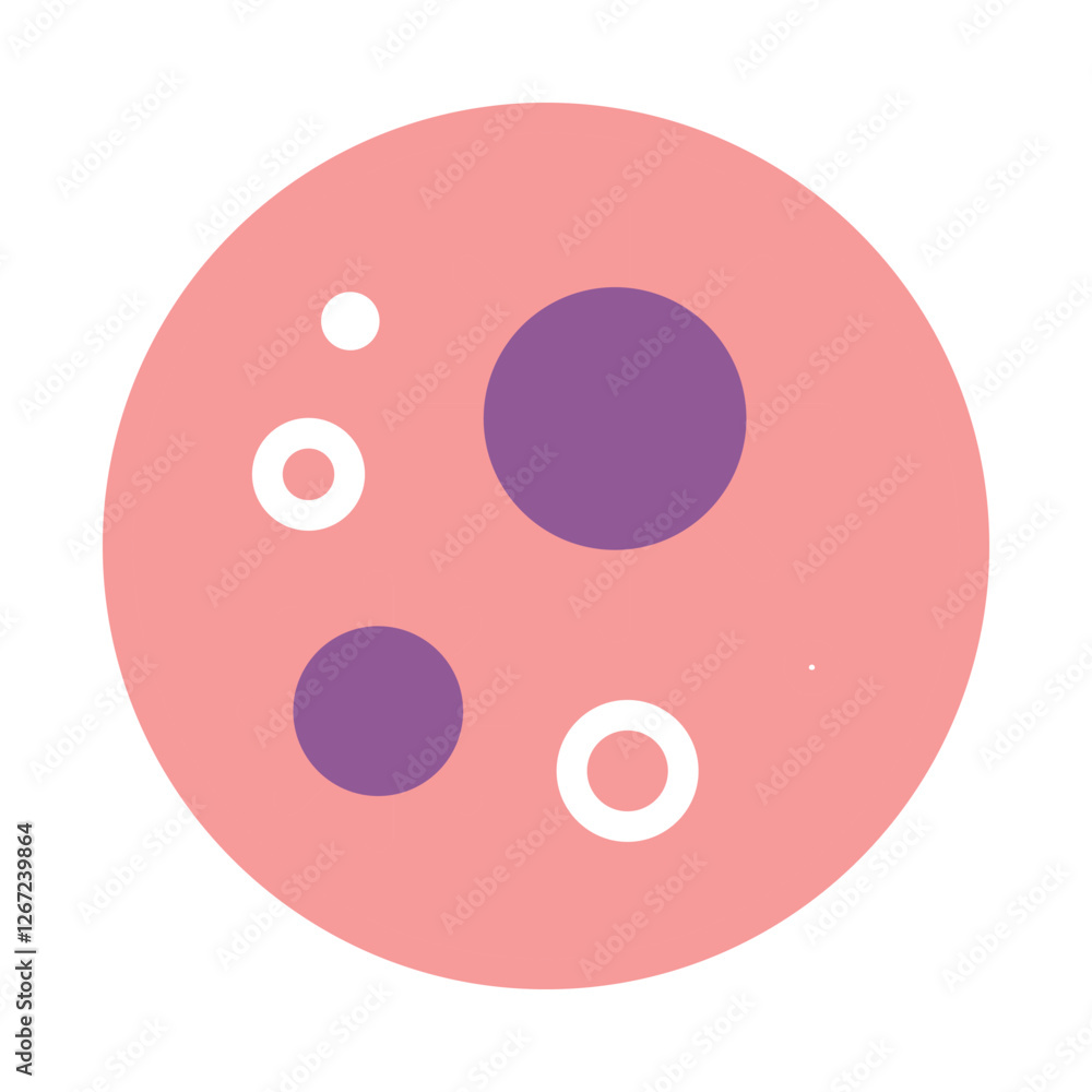 Abstract Pink Planet with Purple Spots Design Abstract Pink Planet with Purple Spots Design