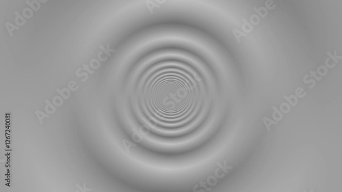 Wave from concentric circles, rings on the surface. Bright, milky radio wave abstract motion background. Seamless loop