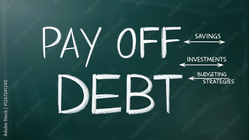 A motivational message focusing on strategies to pay off debt, emphasizing savings, investments, and budgeting tactics. A motivational message focusing on strategies to pay off debt, emphasizing savings, investments, and budgeting tactics.