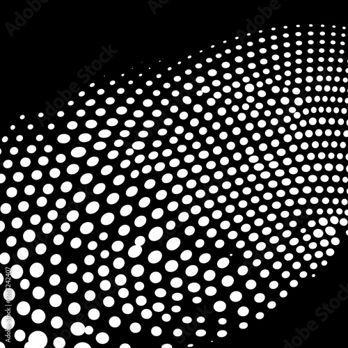 Abstract Arrangement of Dotted Pattern on Black Background Surface Design in Digital Art