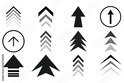 Swipe up icon set. Swipe up, arrow symbol, button. Upload icon button, send, export icon. Arrow up for social media stories, design blogger, scroll pictogram. Vector illustration.