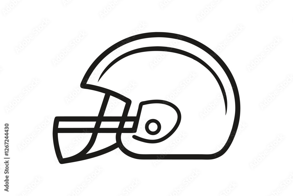 Football Helmet Outline Vector Design Football Helmet Outline Vector Design