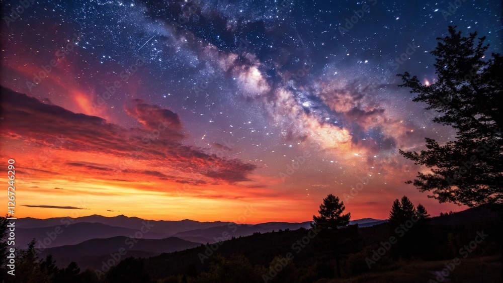 Naklejka premium Cosmic Sunset