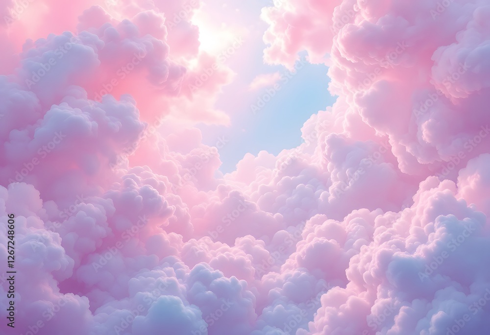 Soft Pastel Clouds Against a Clear Blue Sky at Sunrise Soft Pastel Clouds Against a Clear Blue Sky at Sunrise