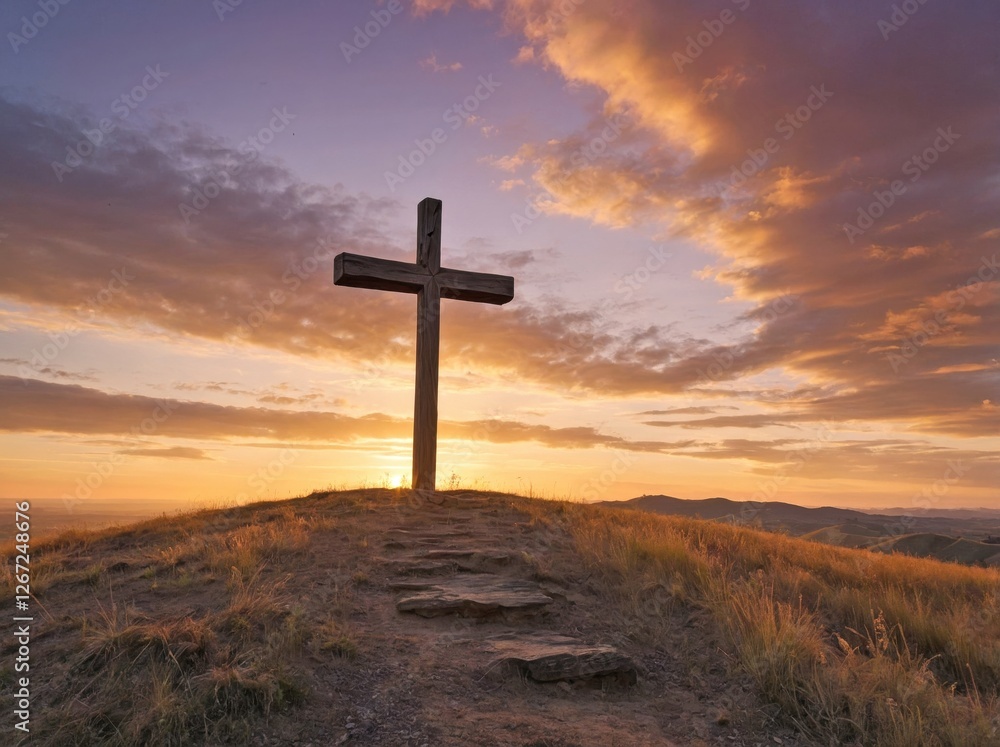 Cross on a Hill at Sunrise Cross on a Hill at Sunrise