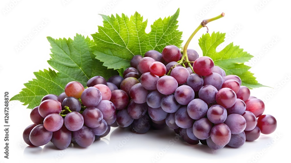 Fototapeta premium Red Grapes with Leaves