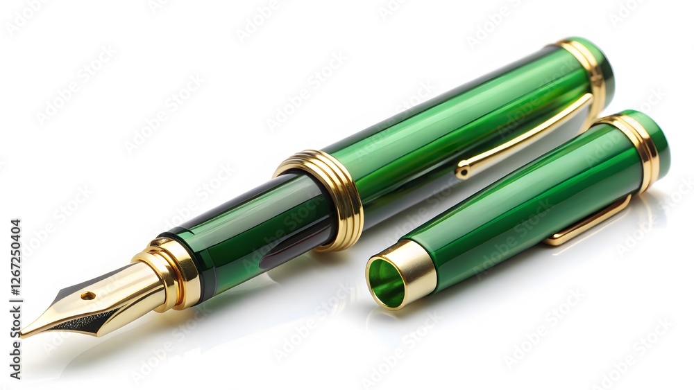 Fototapeta premium Green Fountain Pen and Cap
