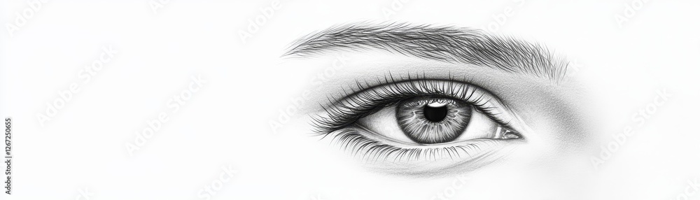 Obraz premium Detailed drawing of an eye captivating display of artistic skill and precision