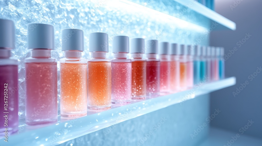 A mesmerizing arrangement of colorful bottles with sparkling glimmer, creating a captivating visual effect that showcases passion, creativity, and artistic flair. A mesmerizing arrangement of colorful bottles with sparkling glimmer, creating a captivating visual effect that showcases passion, creativity, and artistic flair.
