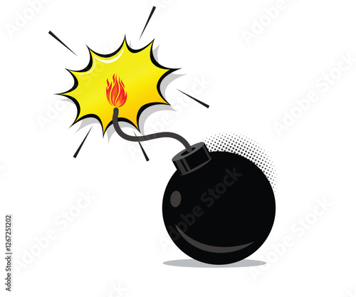 Bomb cartoon stock illustration on white background