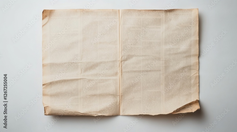 old newspaper spread on white background old newspaper spread on white background
