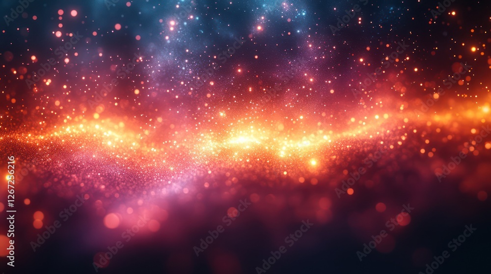 Obraz premium Cosmic Sparkle: A Celestial Dance of Light and Color