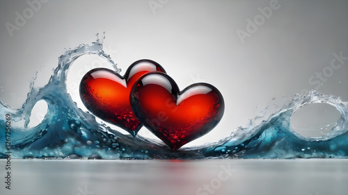 Heart shape for Love concept, Valentine's Day concepts. love symbol, concept for Valentine's Day, wedding etc. Heart elements for love concept design. AI generated image