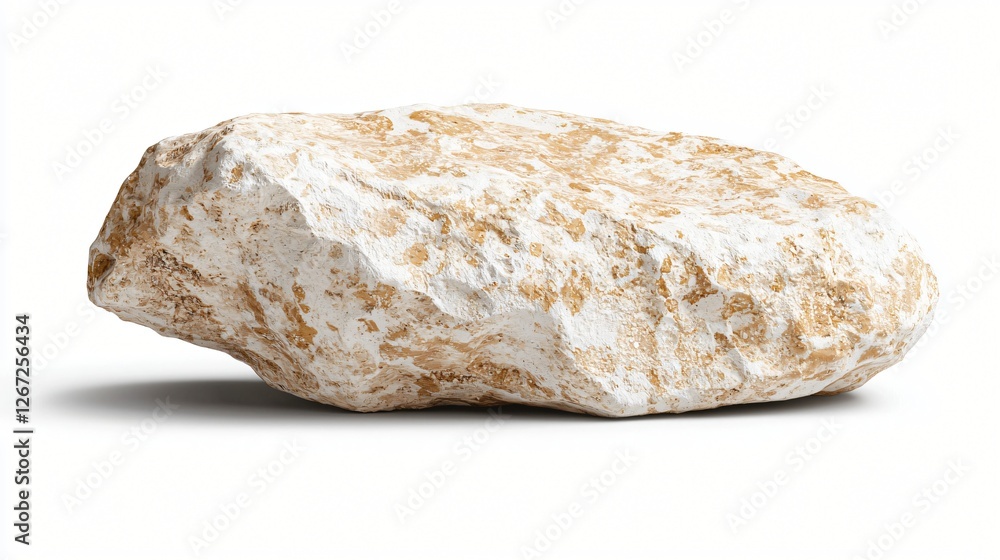 White and beige rock isolated on white background White and beige rock isolated on white background
