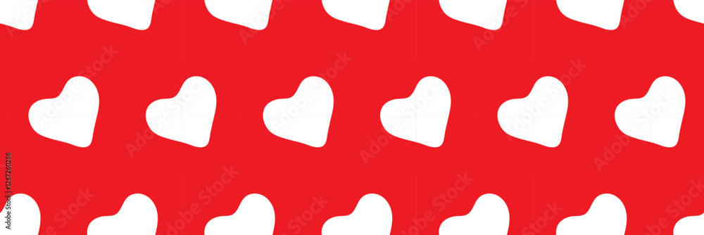 Seamless pattern with white hearts on a red background. Vector graphics Seamless pattern with white hearts on a red background. Vector graphics