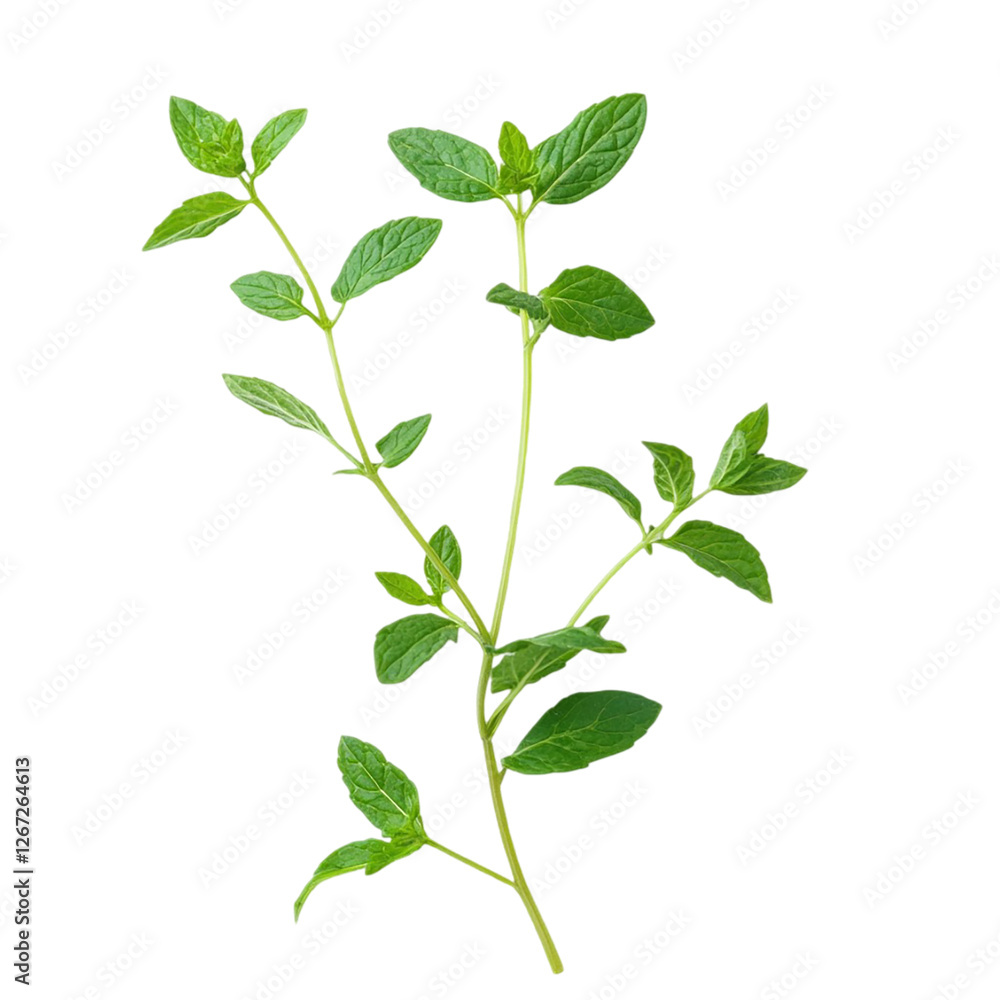 Fototapeta premium Fresh mint leaves, Isolated on transparent background.