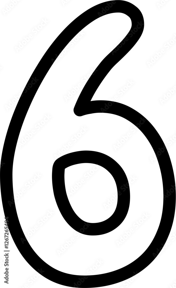 6 Number outlined Vector, perfect for educational materials, coloring books, and graphic design projects. Scalable and editable. 6 Number outlined Vector, perfect for educational materials, coloring books, and graphic design projects. Scalable and editable.