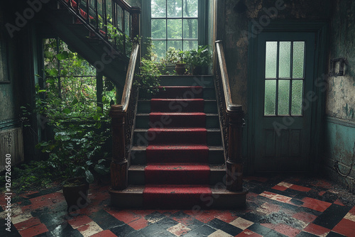 Enchanted Ascent, A Stairway Embracing Nature's Embrace