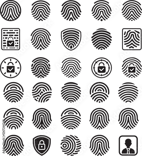 some fingerprint set line art