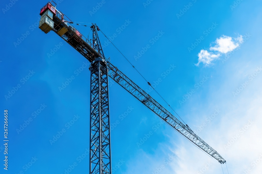 Cranes lifting tall lattice boom for wind turbine standards at construction site urban environment aerial view industrial progress Cranes lifting tall lattice boom for wind turbine standards at construction site urban environment aerial view industrial progress