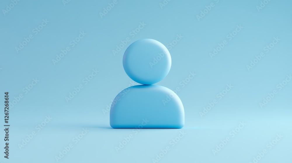 Monochromatic blue humanoid figure against matching backdrop study in minimalism Monochromatic blue humanoid figure against matching backdrop study in minimalism