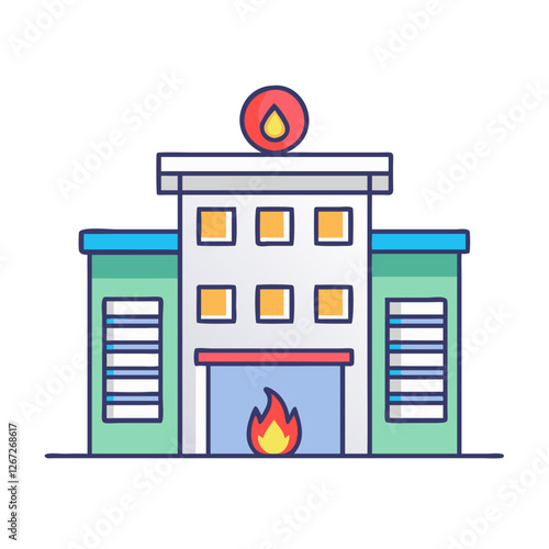 fire station icon, fire station vector illustration-simple illustration of fire station, perfect for fire station logos and icons