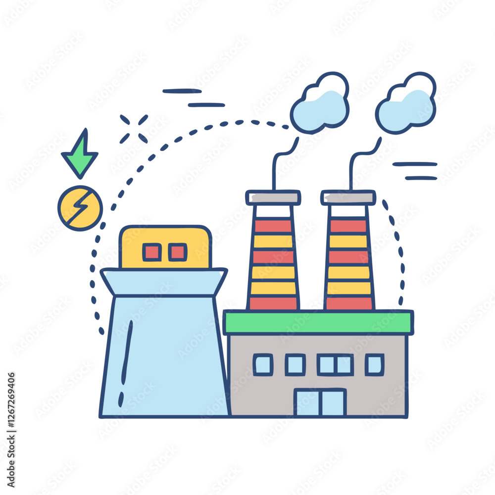 Fototapeta premium power plant icon, power plant vector illustration-simple illustration of power plant, perfect for power plant logos and icons