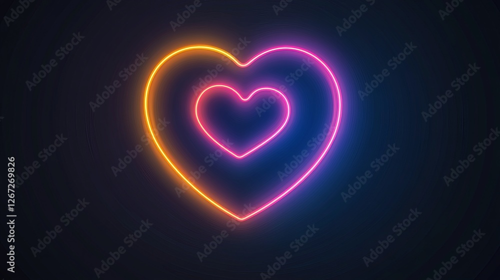 A set of glowing neon icons featuring an outline of a heart frame with a chat symbol inside. The design represents romantic communication, such as online dating, love messages, and private live chats A set of glowing neon icons featuring an outline of a heart frame with a chat symbol inside. The design represents romantic communication, such as online dating, love messages, and private live chats