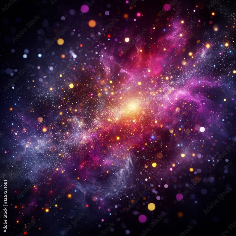 Fototapeta premium The image presents a captivating creative background that evokes the feeling of a starry and glittering night sky. 