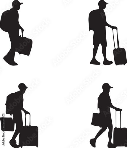 silhouettes of travellers