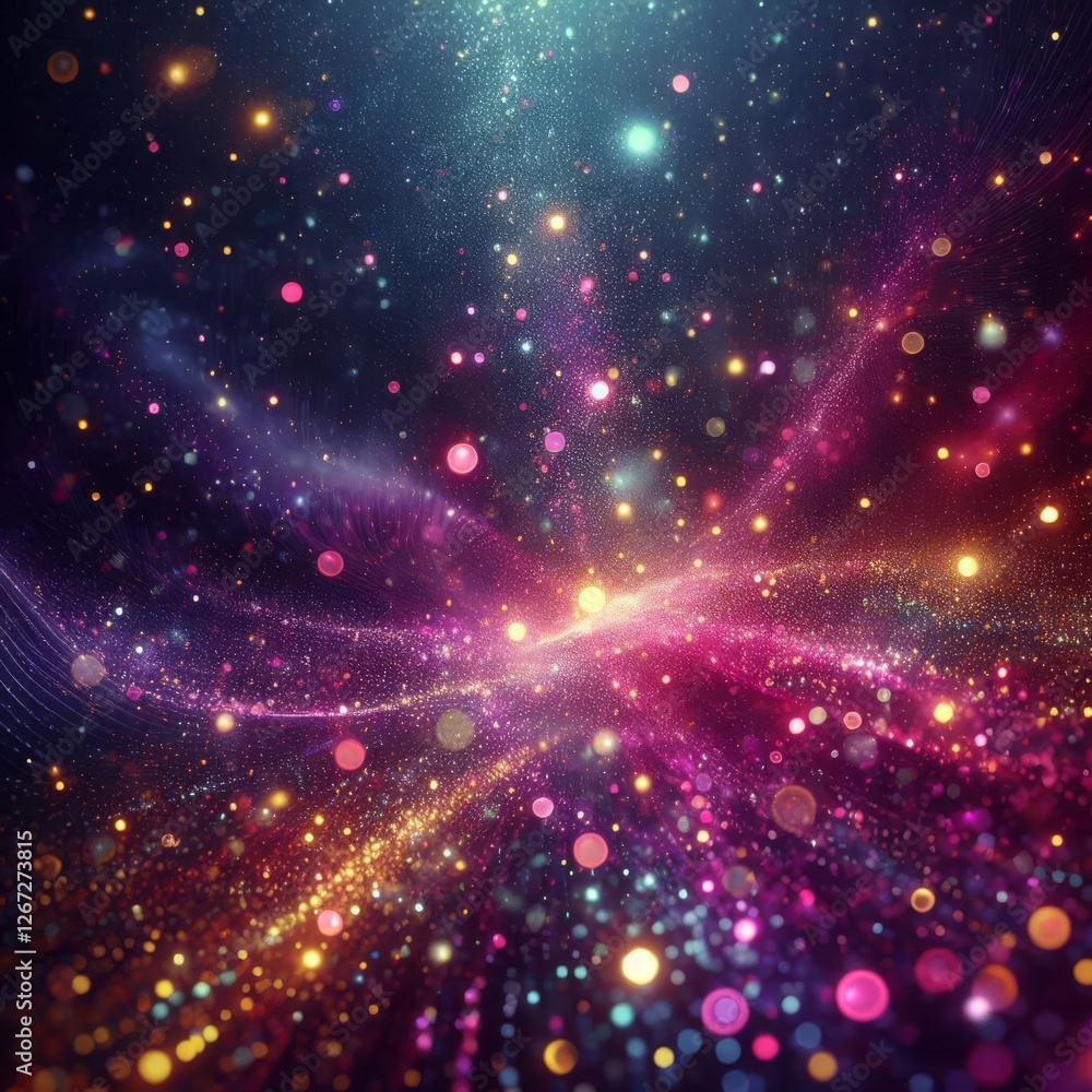 Obraz premium The image presents a captivating creative background that evokes the feeling of a starry and glittering night sky. 