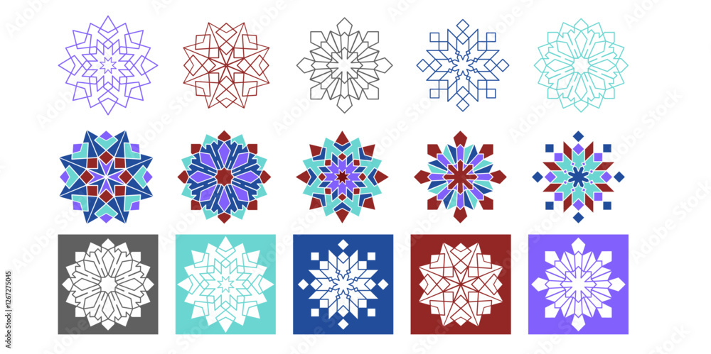 Geometric Decorative Motif Design Elements, Detailed Vector Pattern Design Collection Geometric Decorative Motif Design Elements, Detailed Vector Pattern Design Collection