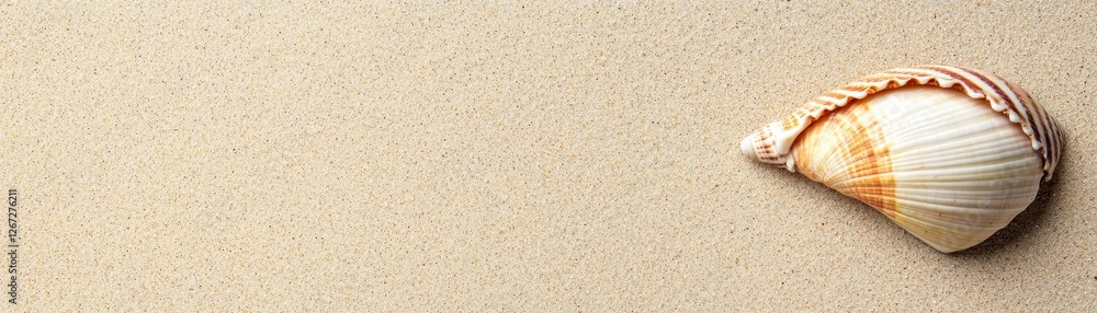 Single Elegant Seashell on Soft Sandy Beach in Natural Sunlight with Smooth Textures and Warm Tones Single Elegant Seashell on Soft Sandy Beach in Natural Sunlight with Smooth Textures and Warm Tones