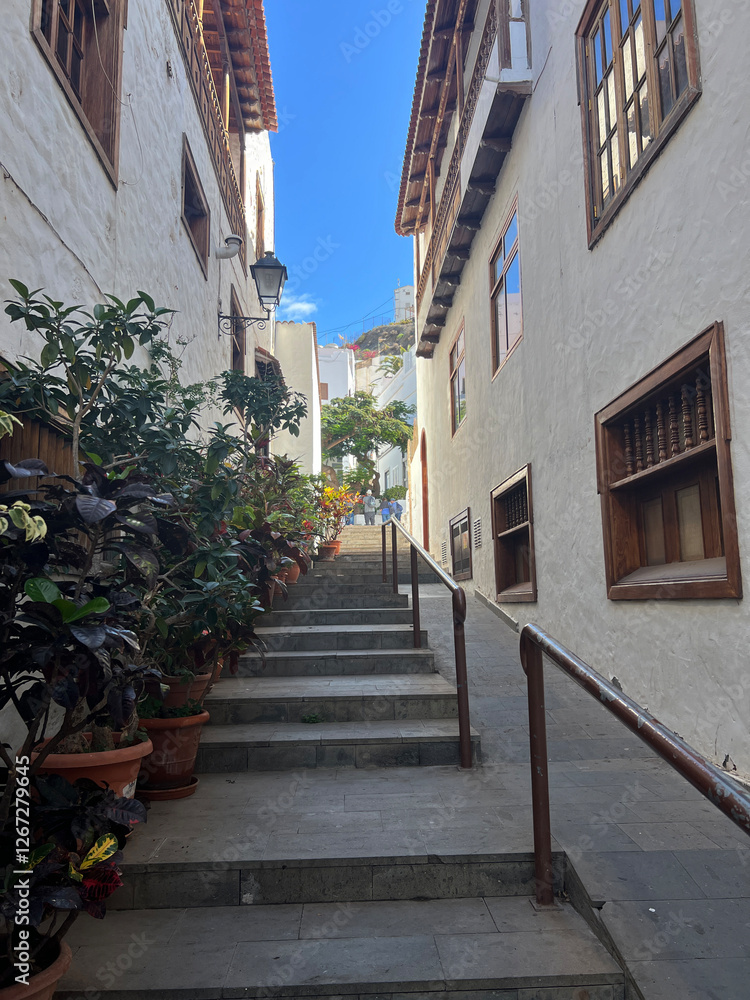 Stairs in the town Agaete