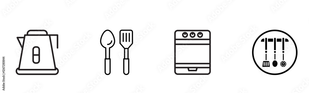  Kitchen Gadgets icons Set