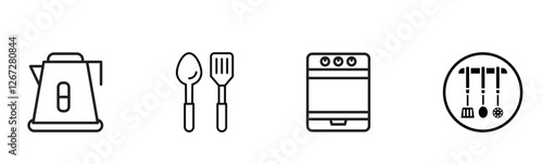  Kitchen Gadgets icons Set