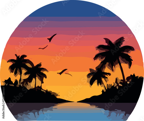 sunset on the beach