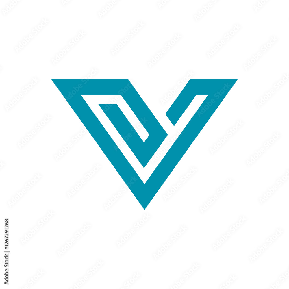 Geometric Letter V Triangle Logo design vector template on white background Geometric Letter V Triangle Logo design vector template on white background