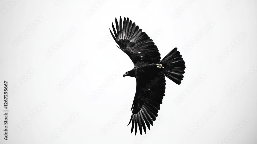 Fototapeta premium Wedge-tailed eagle soaring, clear sky, wildlife, nature photography, website banner