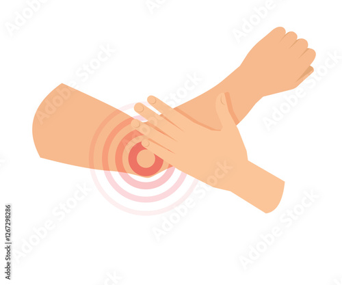 Elbow Joint Pain - Arthritis - Icon stock illustration